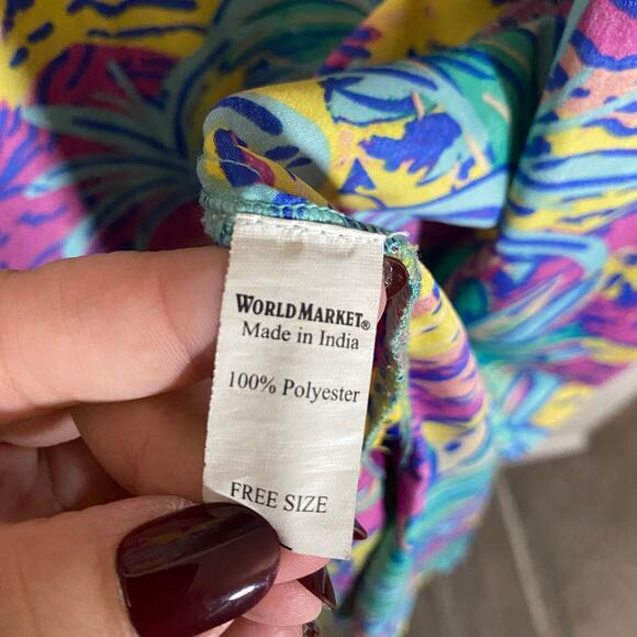 World Market Euphoric Jungle Multicolor Abstract Kimono Colorful Tropical OS - Picture 7 of 11